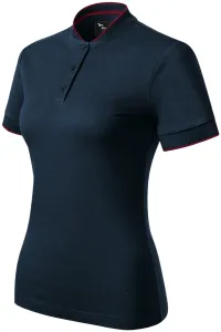 Damen-Poloshirt mit Bomberkragen, dunkelblau, 2XL