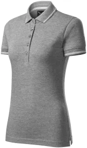 Damen Poloshirt mit kurzen Ärmeln, dunkelgrauer Marmor, 2XL