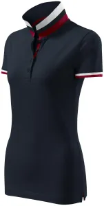 Damen Poloshirt mit Stehkragen, dunkelblau, XS