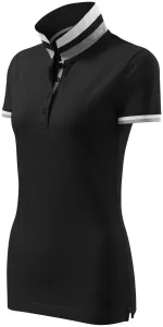 Damen Poloshirt mit Stehkragen, schwarz, S #704369