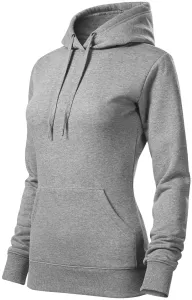 Damen Sweatshirt mit Kapuze ohne Reißverschluss, dunkelgrauer Marmor, XS