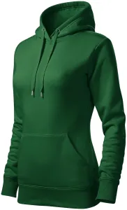 Damen Sweatshirt mit Kapuze ohne Reißverschluss, Flaschengrün, XS