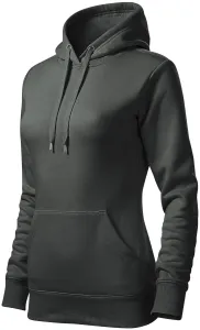 Damen Sweatshirt mit Kapuze ohne Reißverschluss, dunkler Schiefer, M