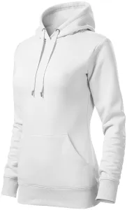 Damen Sweatshirt mit Kapuze ohne Reißverschluss, weiß, XL