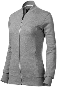 Damen Sweatshirt mit versteckten Taschen, dunkelgrauer Marmor, M #708893