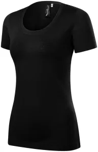 Damen T-Shirt aus Merinowolle, schwarz, 2XL