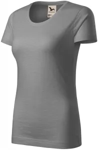 Damen-T-Shirt aus strukturierter Bio-Baumwolle, altes Silber, XS