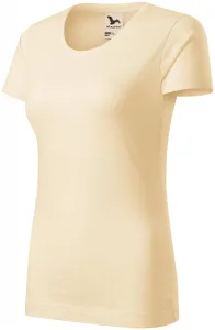 Damen-T-Shirt aus strukturierter Bio-Baumwolle, mandel, M