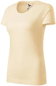 Damen-T-Shirt aus strukturierter Bio-Baumwolle, mandel, S