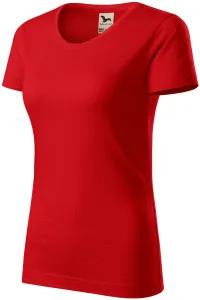 Damen-T-Shirt aus strukturierter Bio-Baumwolle, rot, XS