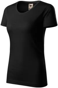 Damen-T-Shirt aus strukturierter Bio-Baumwolle, schwarz, XS