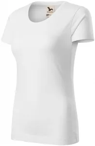 Damen-T-Shirt aus strukturierter Bio-Baumwolle, weiß, XS