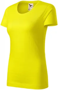 Damen-T-Shirt aus strukturierter Bio-Baumwolle, zitronengelb, 2XL