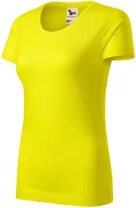 Damen-T-Shirt aus strukturierter Bio-Baumwolle, zitronengelb, M