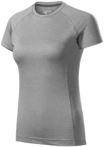 Damen-T-Shirt für den Sport, dunkelgrauer Marmor, XL