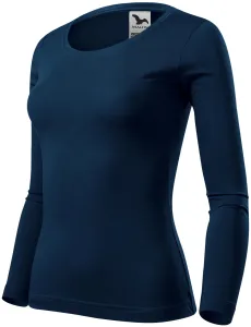 Damen T-Shirt mit langen Ärmeln, dunkelblau, 2XL