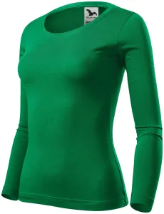 Damen T-Shirt mit langen Ärmeln, Grasgrün, XS
