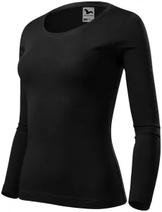 Damen T-Shirt mit langen Ärmeln, schwarz, 2XL