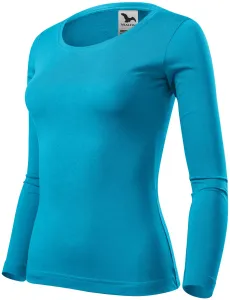 Damen T-Shirt mit langen Ärmeln, türkis, XS #710290