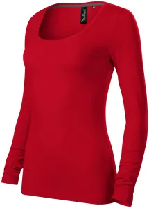 Damen T-Shirt mit langen Ärmeln und tiefem Ausschnitt, formula red, 2XL #379175