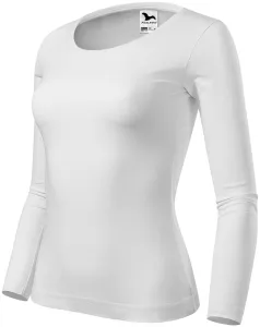 Damen T-Shirt mit langen Ärmeln, weiß, XL