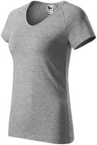 Damen T-Shirt mit Raglanärmel, dunkelgrauer Marmor, 2XL