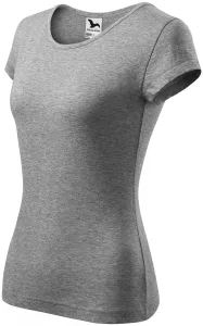 Damen T-Shirt mit sehr kurzen Ärmeln, dunkelgrauer Marmor, XL