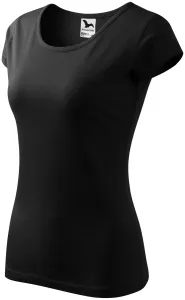 Damen T-Shirt mit sehr kurzen Ärmeln, schwarz, XL