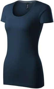 Damen T-Shirt mit Ziernähten, dunkelblau, 2XL