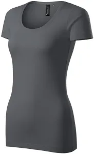 Damen T-Shirt mit Ziernähten, hellgrau, XL #708605