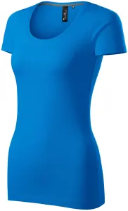 Damen T-Shirt mit Ziernähten, meerblau, L
