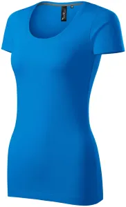 Damen T-Shirt mit Ziernähten, meerblau, M