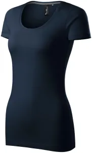 Damen T-Shirt mit Ziernähten, ombre blau, L