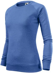 Einfaches Damen-Sweatshirt, blauer Marmor, L