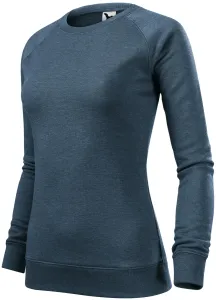 Einfaches Damen-Sweatshirt, dunkler Denim-Marmor, 2XL
