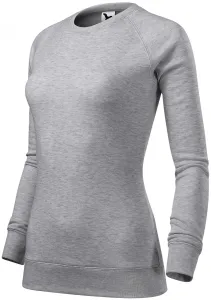 Einfaches Damen-Sweatshirt, Silberner Marmor, S