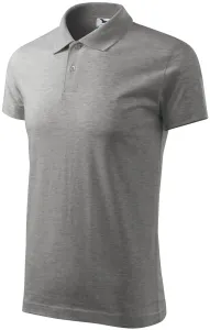 Einfaches Herren Poloshirt, dunkelgrauer Marmor, XL