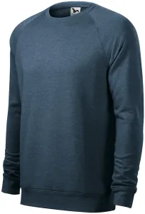 Einfaches Herren-Sweatshirt, dunkler Denim-Marmor, 2XL