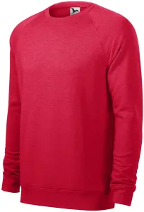 Einfaches Herren-Sweatshirt, roter Marmor, M