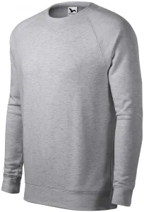 Einfaches Herren-Sweatshirt, Silberner Marmor, L