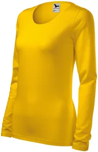 Eng anliegendes Damen-T-Shirt mit langen Ärmeln, gelb, M