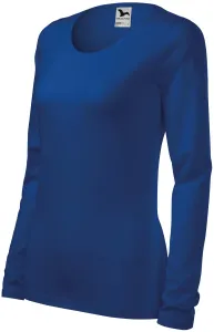 Eng anliegendes Damen-T-Shirt mit langen Ärmeln, königsblau, XL