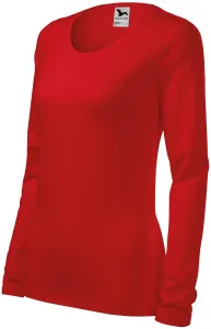 Eng anliegendes Damen-T-Shirt mit langen Ärmeln, rot, 2XL