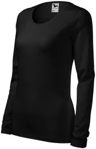 Eng anliegendes Damen-T-Shirt mit langen Ärmeln, schwarz, 3XL #375589