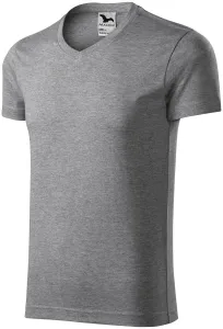 Eng anliegendes Herren-T-Shirt, dunkelgrauer Marmor, 2XL