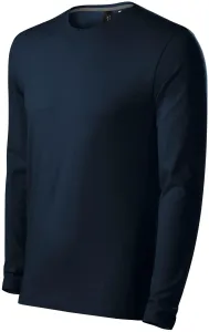 Eng anliegendes Herren T-Shirt mit langen Ärmeln, dunkelblau, XL