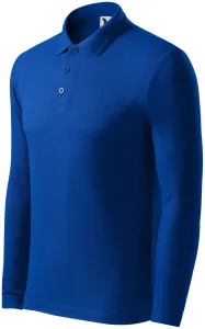 Grobes Poloshirt für Herren mit langen Ärmeln, königsblau, XL