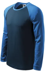 Herren Kontrast T-Shirt mit langen Ärmeln, dunkelblau, L