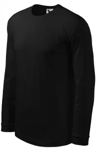 Herren Kontrast T-Shirt mit langen Ärmeln, schwarz, M #704935