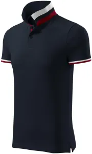 Herren Poloshirt mit Stehkragen, dunkelblau, XL